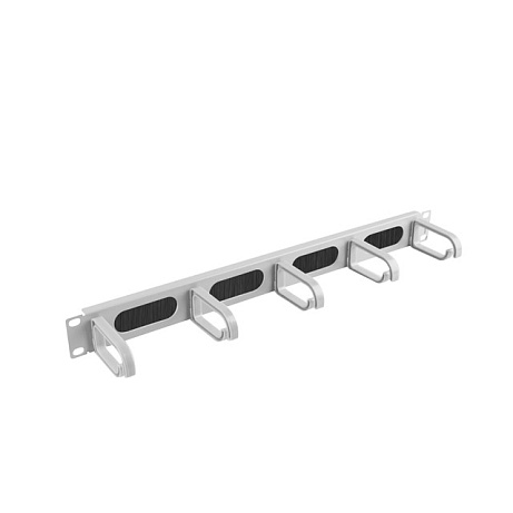 LANBERG 19" PANEL S KARTÁČEM PRO VEDENÍ KABELŮ 5 KROUŽKŮ TYP B 1U ŠEDÝ