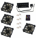 EUROCASE ventilátor RGB 120mm (FullControl spot Led), set 4ks + controller