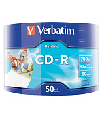 VERBATIM CD-R (50-pack)Spindle/Extra Protection Datalife Inkjet Printable Wrap /52x/700MB WRAP