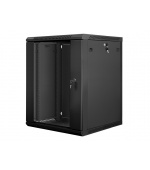 Nástěnný rack 19' 15U 600X600mm černý flat pack