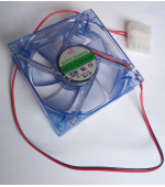 EUROCASE ventilátor 80mm, 12V/0,17A, prosvětlený modrý (molex)