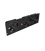 VERTIKÁLNÍ VENTILAČNÍ PANEL 19" 3U PRO RACK TŘI VENTILÁTORY 230V ČERNÝ LANBERG