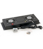 TRITON 19" ventilační jednotka vertikální, 2 vent., 4U, 230V/30W, termostat, šedá