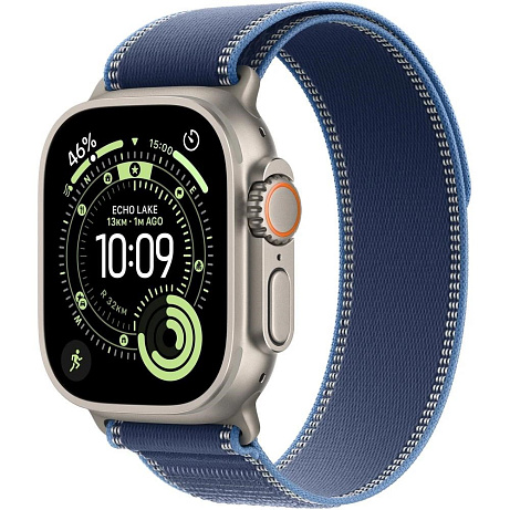 Apple Watch Ultra 3 GPS + Cellular 49mm Natural Titanium Case with Blue/Bright Blue Trail Loop - M/L