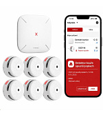 X-Sense FS61 (6+1) Sada 6 bezdrátových detektorů kouře XS01-M s centrální jednotkou SB550