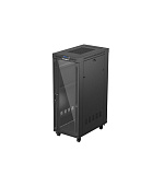 19" VOLNĚ STOJÍCÍ RACKOVÁ SKŘÍŇ 32U 600X1000 ČERNÝ LANBERG LCD SKLENĚNÉ DVEŘE (PLOCHÉ BALENÍ)