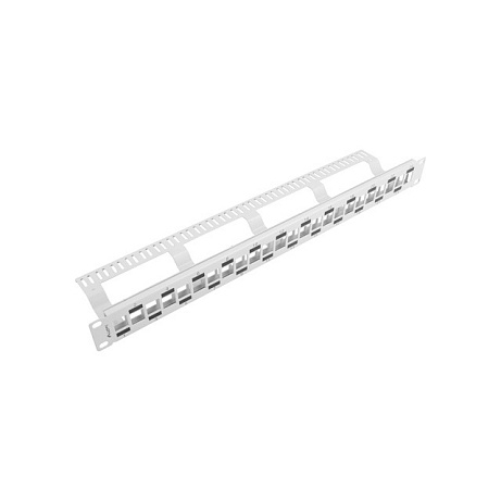 PATCH PANEL 24 PORTŮ 1U STŘÍDAVÝ S ORGANIZÉREM PRO MODULY KEYSTONE ŠEDÝ LANBERG