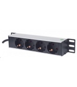 Intellinet 10" 1U Rackmount 4-Way Power Strip - German Type, rozvodný panel, 4x DE zásuvka, 1.8m kabel