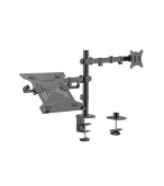 Držák monitoru Brateck LDT66-C024ML jedno kloubové rameno + jeden držák laptopu vedle sebe na tyčovém držáku