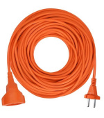 Solight 1z pohyblivý přívod - spojka, 20m, 2 x 1,5mm2, oranžová