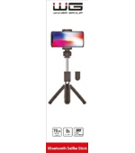 WG - Selfie tyč WG 6, Selfie tyč + tripod, teleskopická, s bluetooth tlačítkem, černá