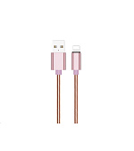 WG - Datový kabel Lightning na USB-A, 1 metr, růžová