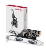 AXAGON PCEA-S2N, PCIe řadič - 2x sériový port (RS232) 250 kbps, vč. LP