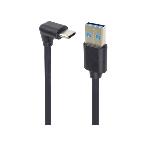 PremiumCord USB C-USB A, zahnutý, černý, 2m