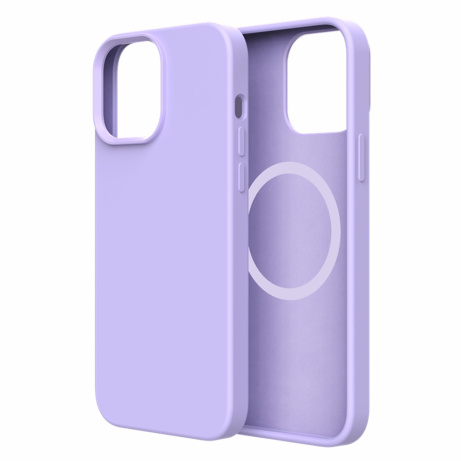 ER POWER Silikonový kryt CARNEVAL SNAP pro iPhone 14 s MagSafe - světle fialová