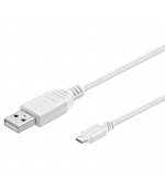 PremiumCord Kabel micro USB 2.0, A-B 0,5m, bílá