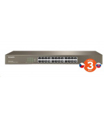 Tenda TEG1024G 24-Port Gigabit Ethernet Switch, 10/100/1000 Mb/s, Rackmount