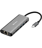 Sandberg USB-C Dock HDMI+LAN+SD+USB100W