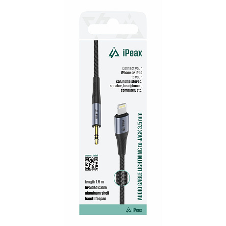 ADAPTÉR LIGHTNING / 3,5 MM JACK 1,5 M ČERNÝ
