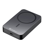 Sandberg Mag Wireless Powerbank 10000 mAh ALU, černá