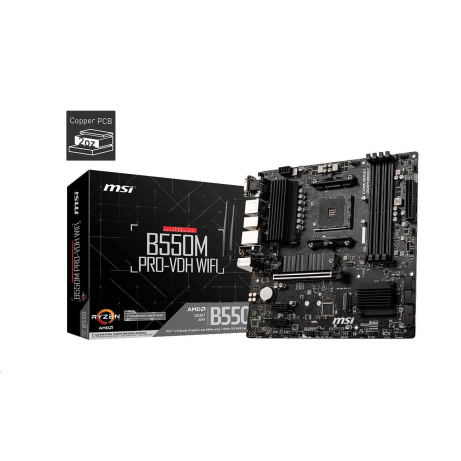 BAZAR - MSI MB Sc AM4 B550M PRO-VDH WIFI, AMD B550, 4xDDR4, VGA, mATX - Po opravě (Komplet)