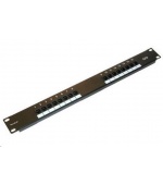 19" Patch panel XtendLan 16port, UTP, Cat5E, 30µm, duální svorkovnice, černý