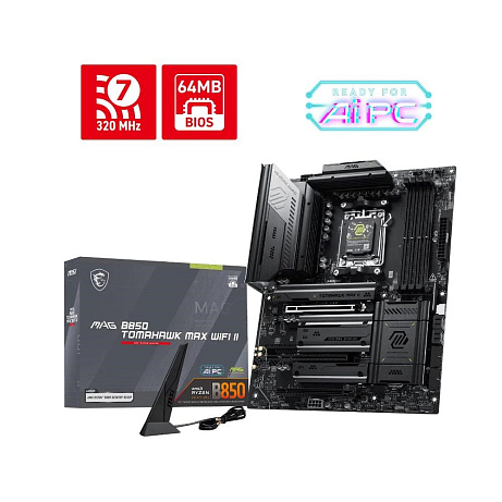 MSI MB Sc AM5 MAG B850 TOMAHAWK MAX WIFI II, AMD B850, 4xDDR5, 1xHDMI, WiFi, ATX