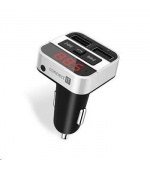 CONNECT IT InCarz Bezdrátový FM transmitter, 2xUSB+3.5mm AUX, stříbná