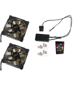EUROCASE ventilátor RGB 120mm (Ring type), set 2ks + controller