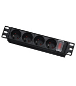 10" rozvodný panel LEXI-Net 4x230V, vypínač, indikátor napětí, kabel 1,8m, 1U