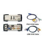 ATEN 2 port KVMP USB+PS2, USB hub, aud. 1,2 m kab.