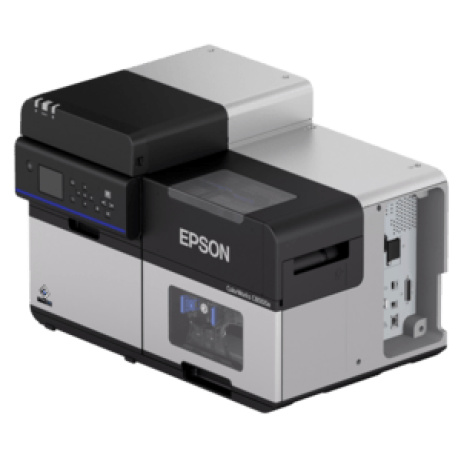 Epson ColorWorks C8000e, matte black ink, cutter, disp., USB, Ethernet, kit (USB), black, grey