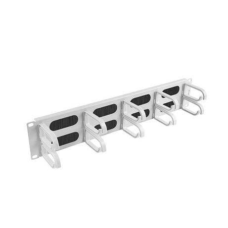 19" PANEL S KARTÁČEM PRO SPRÁVU KABELŮ 10 KROUŽKŮ TYP B 2U ŠEDÝ LANBERG