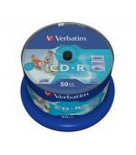 VERBATIM CD-R(50-Pack)Spindle/Inkjet Printable/52x/700MB / Non ID Branded