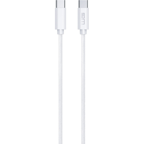 WG - Datový kabel Type-C na Type-C, 2 metry, 3A, 60W, bílá