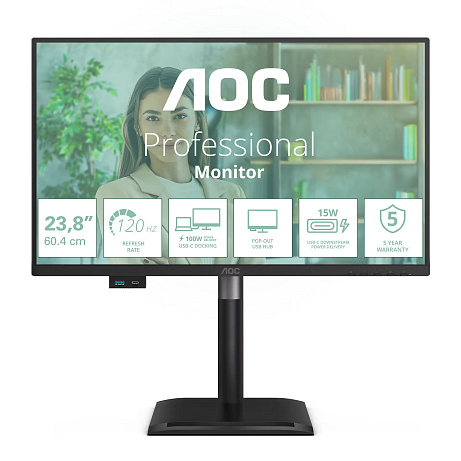 AOC/24P4CV/23,8"/IPS/FHD/120Hz/4ms/Černá/5R