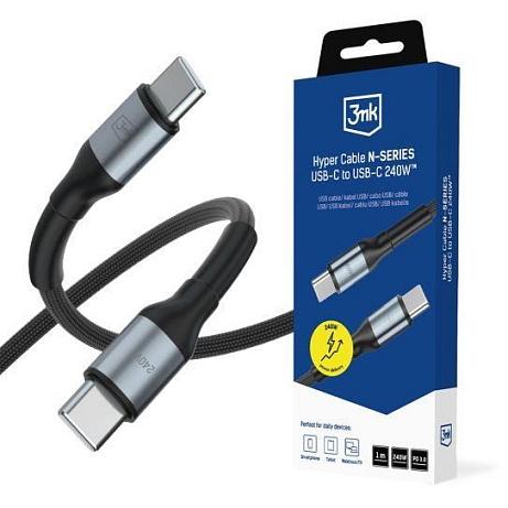 3mk Hyper Cable N-SERIES C to C 1m PD 3.0 QC 3.0 48V/5A 240W Black