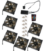 EUROCASE ventilátor RGB 120mm (Ring type), set 6ks + controller
