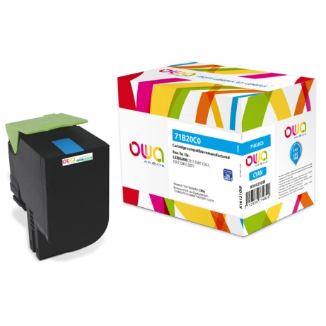 OWA Armor toner kompatibilní s LEXMARK 71B20C0, 2300st, modrá/cyan