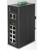 Planet IGS-10020MT, 8X 1000BASE-T, 2X SFP, DIN, IP30, -40 AŽ 75°C, WEB/SNMPV3, VLAN, IGMPV3, ESD+EFT, IPV6