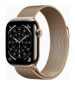 Apple Watch Series 11 GPS + Cellular 42mm Gold Titanium Case with Gold Milanese Loop