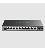 MERCUSYS switch MS112GMP (8xGbE,2xGbE,2xSFP,8xPoE+,110W,fanless)