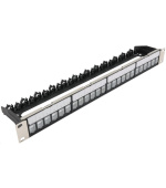 19" modulární stíněný patch panel XtendLan 24port, 4x demontovatelný modul, černý