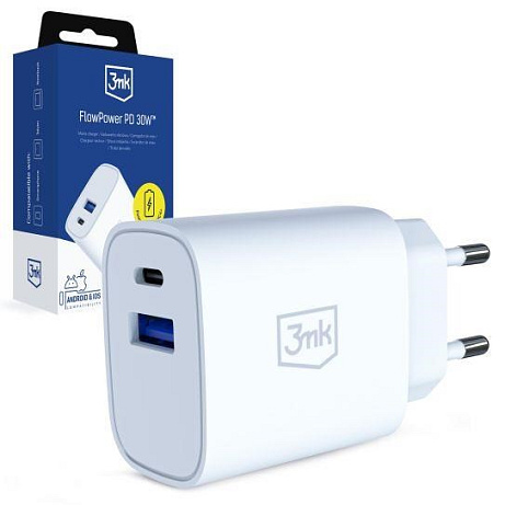 3mk FlowPower 30W 1A1C PD 3,0 QC4+ White