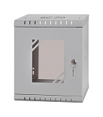 BAZAR - LEXI-Net 10" nástěnný rozvaděč Basic 6U 292x300, skleněné dveře, bez zad, rozložený, šedý - rozbaleno