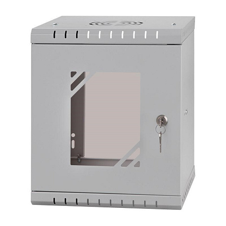 BAZAR - LEXI-Net 10" nástěnný rozvaděč Basic 6U 292x300, skleněné dveře, bez zad, rozložený, šedý - rozbaleno