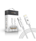 RhinoTech kabel s nylonovým opletem USB-A na Lightning 2,4A 1M bílá