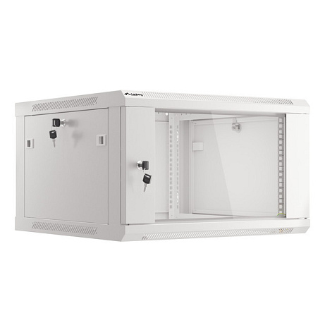 LANBERG 19" RACKOVÁ SKŘÍŇ PRO MONTÁŽ NA STĚNU 6U/600X600 (FLAT PACK) S PROSKLENÝMI DVEŘMI ŠEDÁ V2