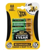 JCB RTU NiMH AA/R06, min.2400mAh, přednabitá, blistr 4 ks