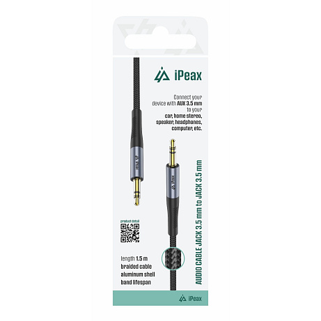 ADAPTÉR 3,5 MM JACK / 3,5 MM JACK 1,5 M ČERNÝ